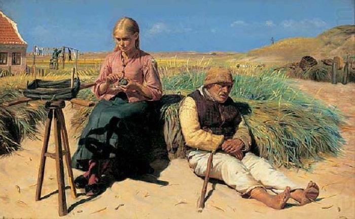 Figures in landscape, Michael Ancher